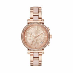 Michael Kors Damen Chronograph Sofie Mit Zirkonia Steinen Rosegold MK6560