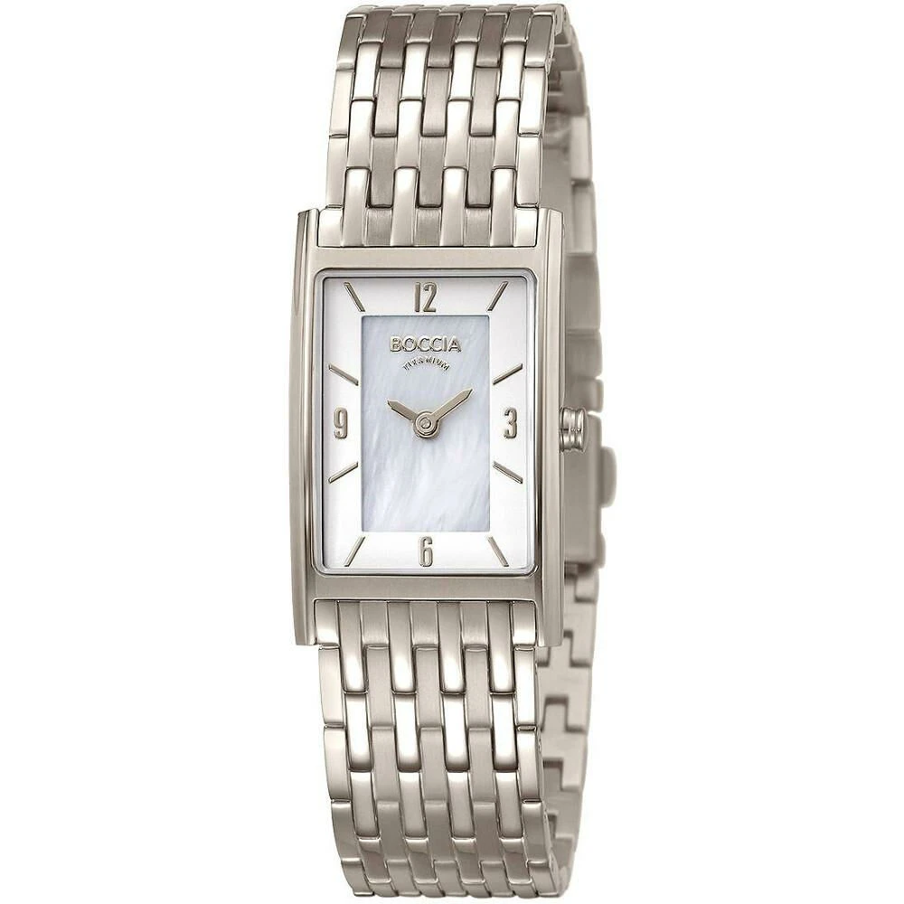 Boccia Damen Analoguhr Style Mit Zifferblatt Perlmuttfarben Silber 3212-07