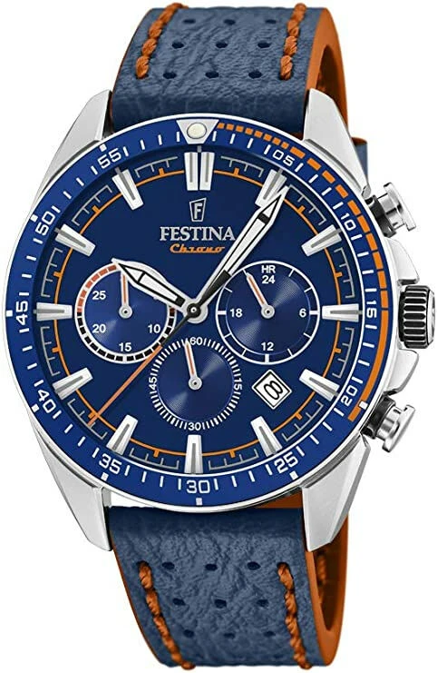 Festina Herren Chronograph Quarz Uhr Mit Leder Armband F20377/2 4 Festina Herren Chronograph Quarz Uhr Mit Leder Armband F20377/2 – Bild 2