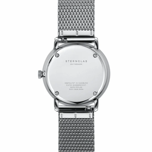 Sternglas Herren U. Damenuhr Modell NAOS Safirglas S01-NA01-MI04 -Modeschmuck Geschäft 1a84a838cd40a5aba200263e9c54790fde8c2d4b 11156 3 S01 NA01 MI04 Naos weiss silber milanaise rueck