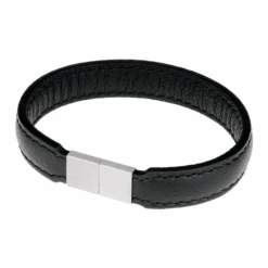 Ernstes Design Herren Leder Armband 21cm Schwarz A551-21