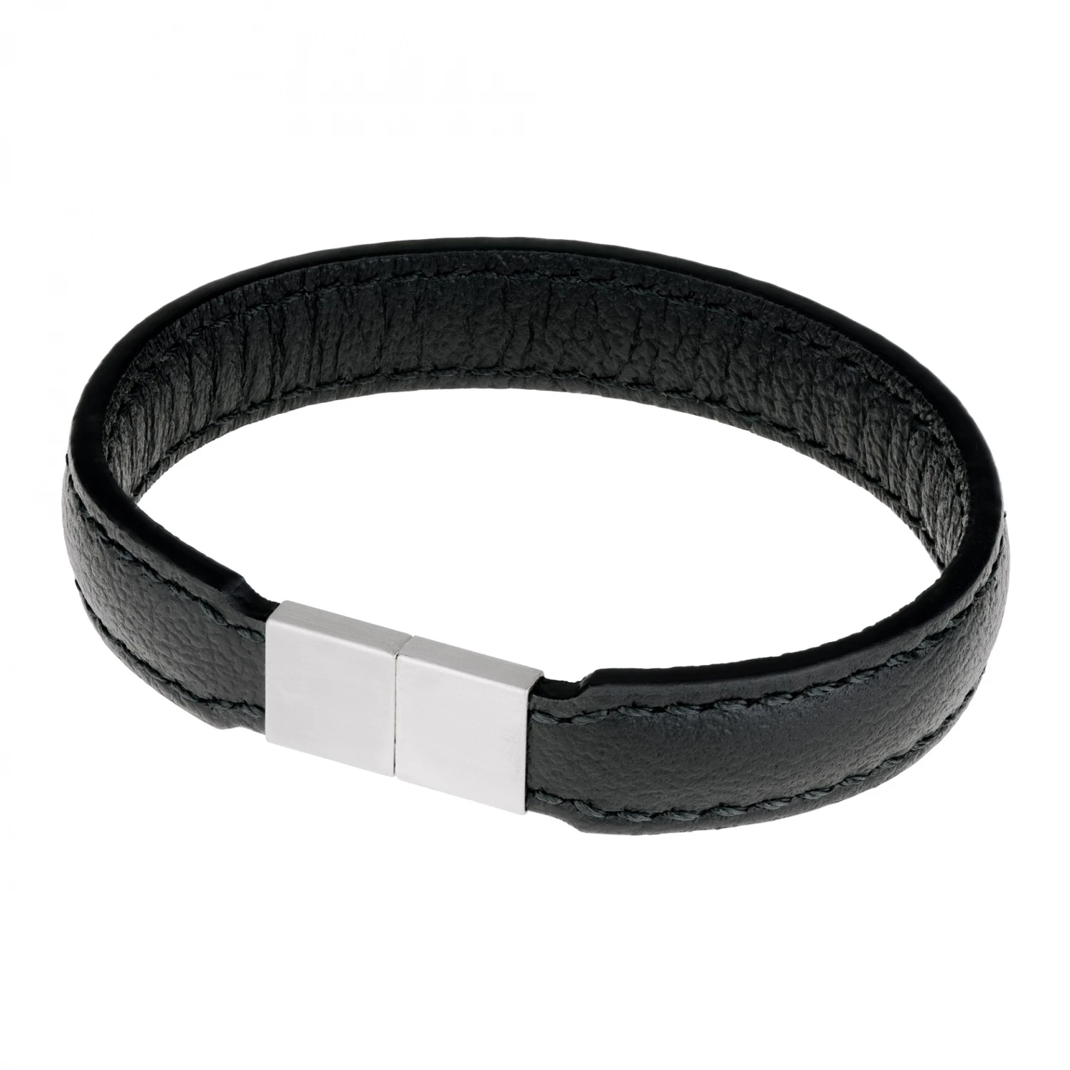 Ernstes Design Herren Leder Armband 21cm Schwarz A551-21 3 Ernstes Design Herren Leder Armband 21cm Schwarz A551-21