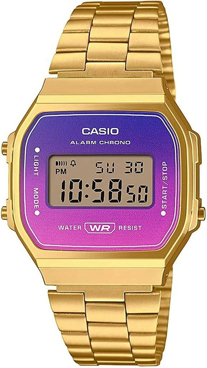 Casio Vintage Damenuhr Retro Vaportheme Lila Gold A168WERG-2AEF 3 Casio Vintage Damenuhr Retro Vaportheme Lila Gold A168WERG-2AEF