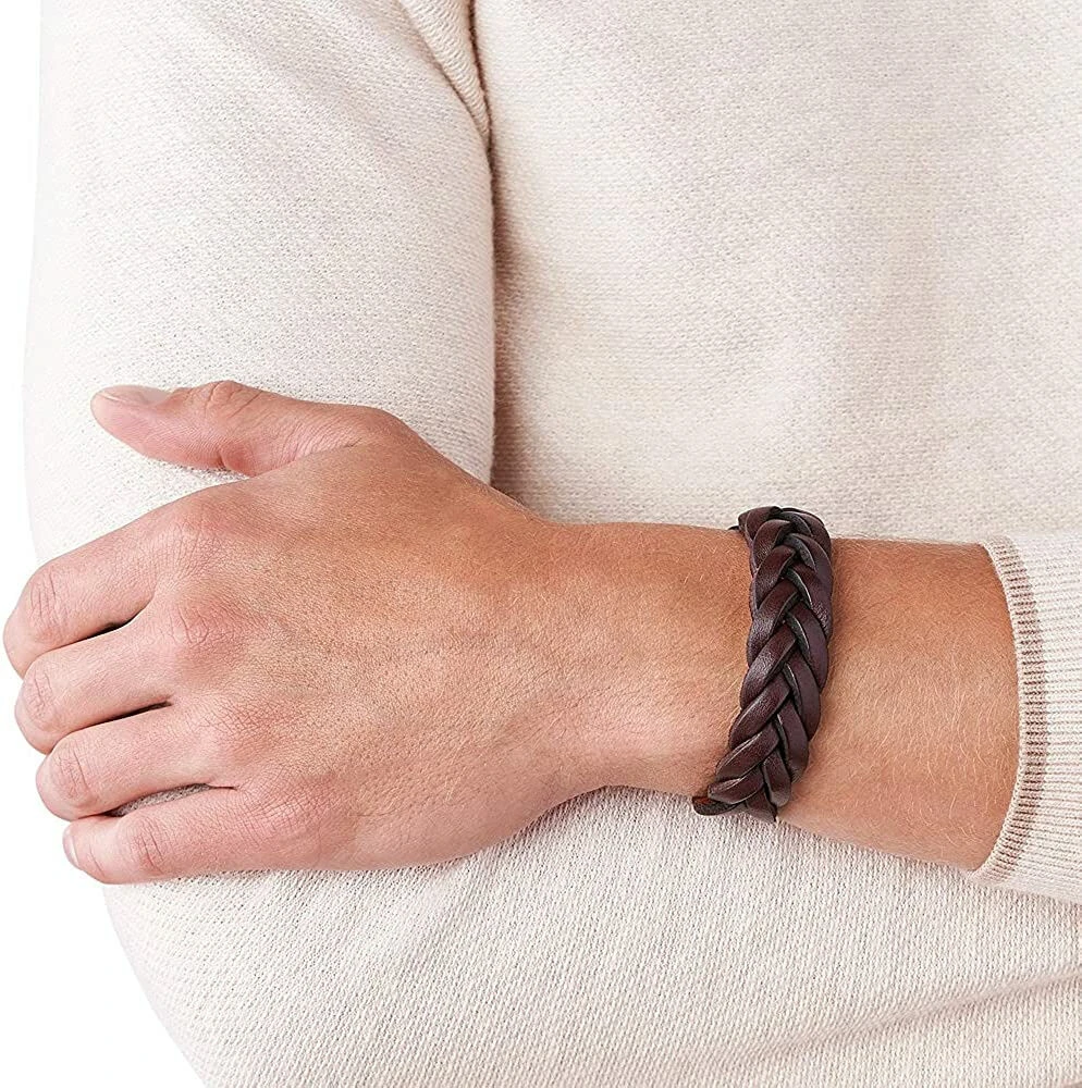 Fossil Herrenarmband Leather Essentials Braun, JF03851040 5 Fossil Herrenarmband Leather Essentials Braun, JF03851040 – Bild 3