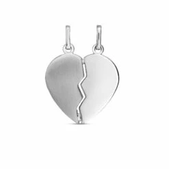 Unisex Gravurplatte Teilbares Herz Silber 20.1220.R