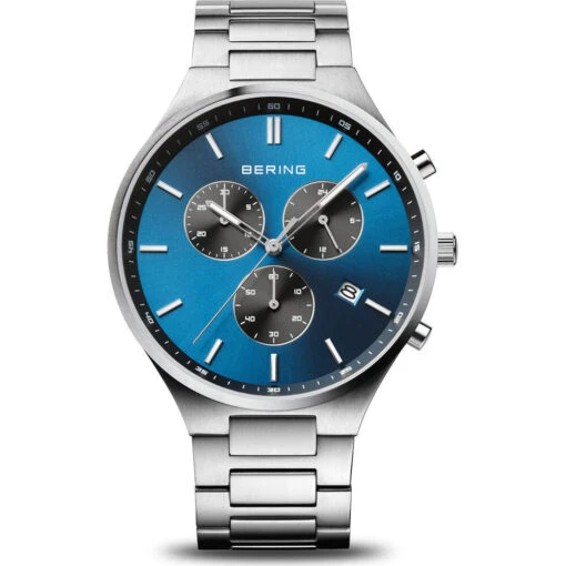 BeringHerren Chronograph Titanium Silber Blau 11743-707 -Modeschmuck Geschäft 3b0047d5d43c44ee72a67ed89d3964f5e1ea08bf bering titanium 11743 707 14028843
