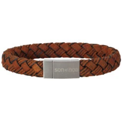 Son Of Noa Herren Armband Braunes Kalbsleder 897 003-BROWN23
