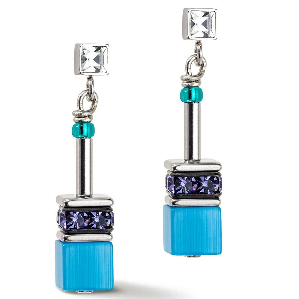 Coeur De Lion Damen Ohrhänger Geo Cube Türkis-lila 2839210608 – Bild 2