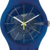 Swatch Damen Silikon-Armband Blue Sirup Analog Quarz Armband Blau SUON142