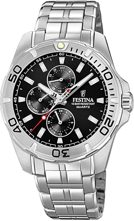 Festina Herren Multi Zifferblatt Quarz Uhr Mit Edelstahl Armband F20445/3 3 Festina Herren Multi Zifferblatt Quarz Uhr Mit Edelstahl Armband F20445/3