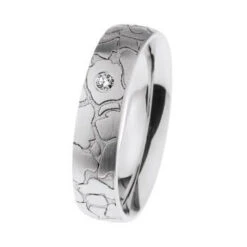 Ernstes Design Partnerring Mit Diamant0.035ct Größe 54 Graviert Silber R664.54