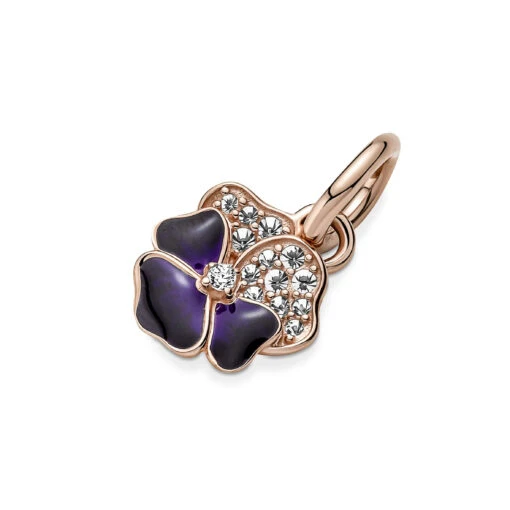 PANDORA MOMENTS Charm Anhänger "Lila Garten-Stiefmütterchen Blume" Silber Rosevergoldet 780776C01 -Modeschmuck Geschäft 69dcc48a39cf6f9b68544c32a18b818ed616c58c 5700302971293 2