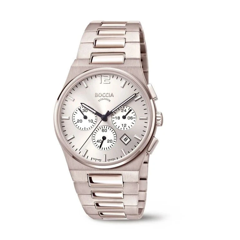 Boccia Herrenuhr Chronograph Mit Titan Armband Silber 3741-01 3 Boccia Herrenuhr Chronograph Mit Titan Armband Silber 3741-01