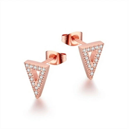 Damen Ohrstecker Dreiecke Mit Zirkonia Besetzt Rosegold 1503022 -Modeschmuck Geschäft 76528f8df687cddfa4e90ac68a514113d5e4bf20 5712980004590