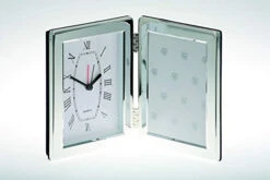 Silberkanne Fotorahmen Mit Uhr Abgerundet Glatt Poliert 9 X 13cm Versilbert