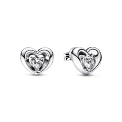 Pandora Damen Radiant Heart & Floating Stone Ohrstecker 292500C01