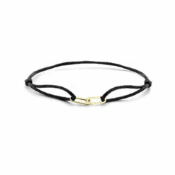 Blush Damen Seidenschnur Armband Schwarz Mit Gold Element 2180YGO