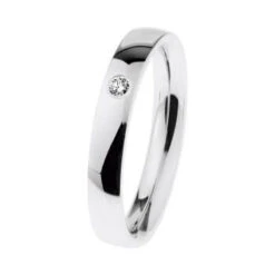 Ernstes Design Damen Diamanten Ring Trauring Breite 3,5 Mm Größe 55 Silber R603-55