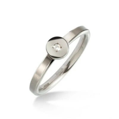 Boccia Damen Ring Titan Mit Diamant 0,02ct Größe 54 Silber 0153-02 3 Boccia Damen Ring Titan Mit Diamant 0,02ct Größe 54 Silber 0153-02