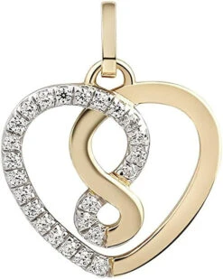 Xenox Damen 9K Gelbgold Herz-Anhänger Mit Zirkonia In Goldfarben - XG9K0004G