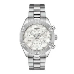 TISSOT Serie PR100 Chronograph Unisexuhr T-Classic Mit Diamanten Silber T101.917.11.116.00