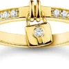 THOMAS SABO Damen Ring Schloss Gold 925 Sterlingsilber, 750 Gelbgold Vergoldung TR2371-414-14 -Modeschmuck Geschäft c07b3cdc4df8ca77615496f1b1a9437308fc8adf 4051245507348 1
