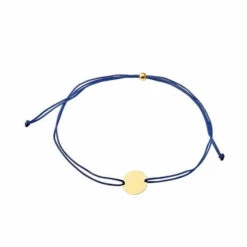 Xenox Damen Nylon Armband Fine Mit Gravierbarem Coin Gold XG9K7010G