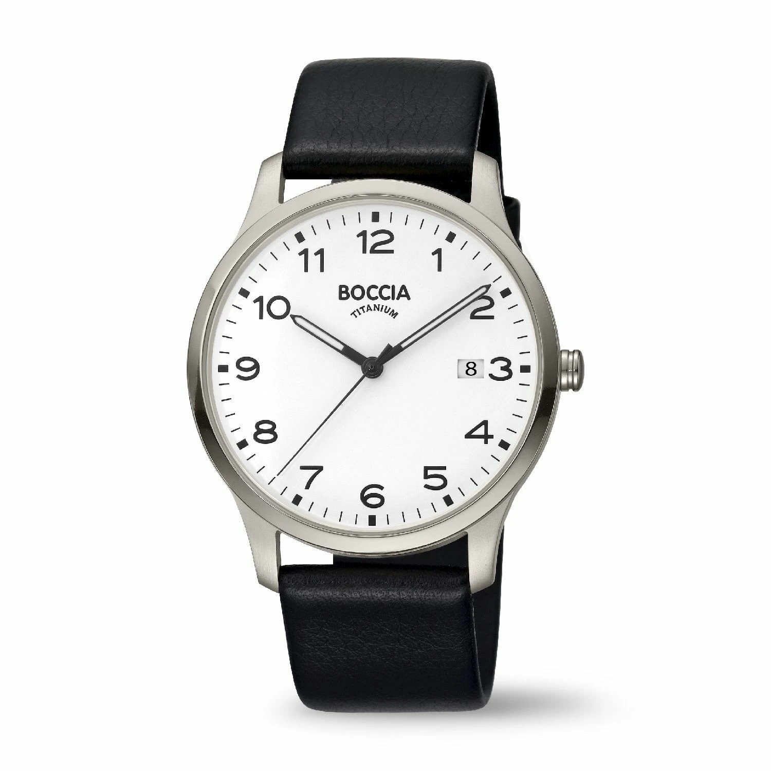 Boccia Herren Analoguhr Mit Lederband Schwarz 3620-07 3 Boccia Herren Analoguhr Mit Lederband Schwarz 3620-07