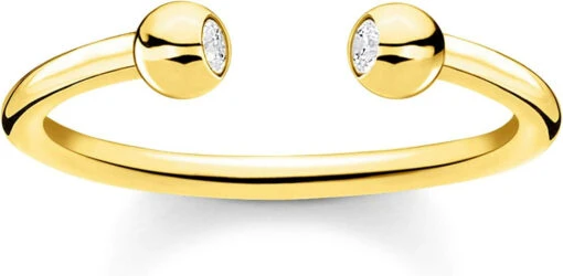 THOMAS SABO Damen Ring 925 Sterlingsilber, 750 Gelbgold Vergoldung -Modeschmuck Geschäft f58fa410f53dd54ed76b0394711de972c1add2fc 4051245489569 1